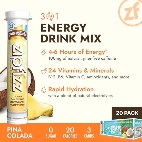 Zipfizz polvo disolviéndose en agua fría, mezcla efervescente y refrescante
