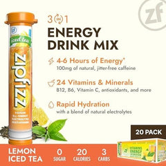 Zipfizz polvo en primer plano mostrando textura y solubilidad eficiente