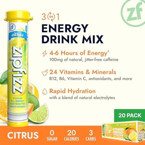 Zipfizz powder texture in spoon showing fine citrus blend, mixes easily for hydration