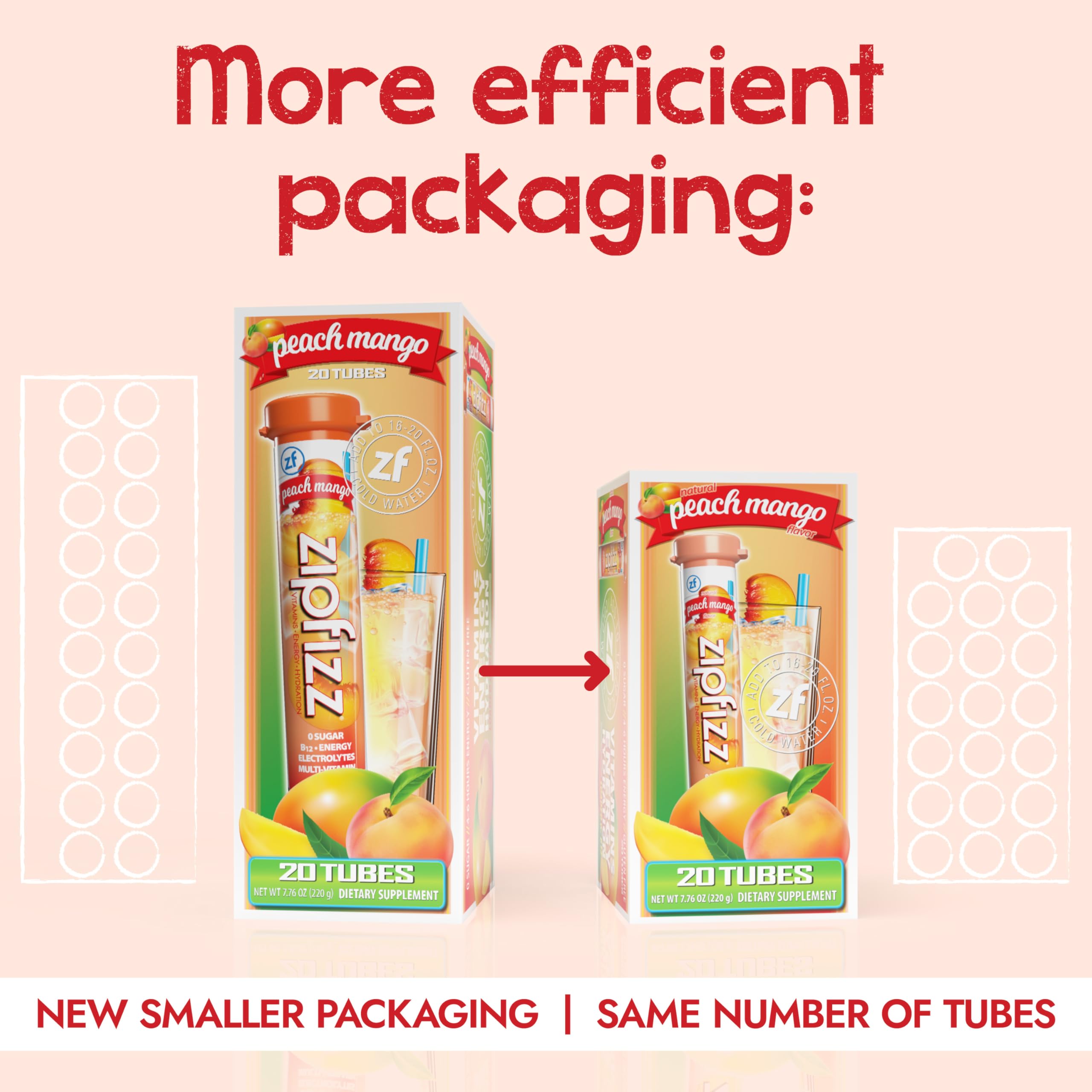 Zipfizz sobre individual abierto listo para mezclar ofreciendo portabilidad