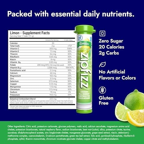 Zipfizz vaso con hielo y bebida limon refrescante y baja en calorías