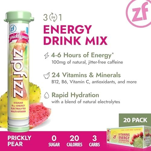 Zipfizz bebida en vaso con efervescencia lista para beber y refrescar
