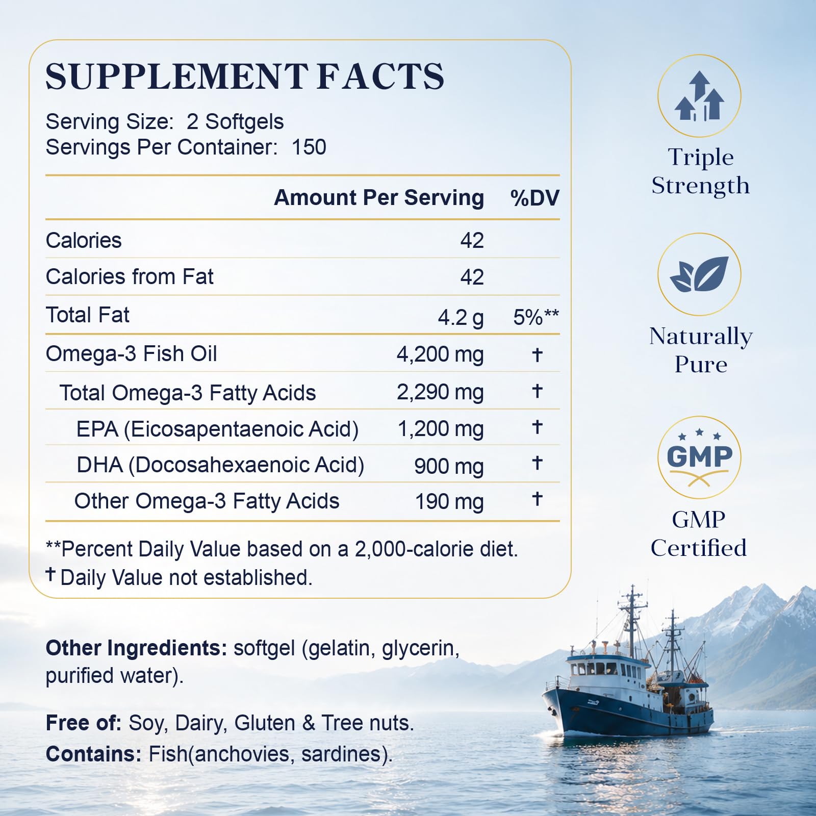 ZIPINKJ etiqueta con datos nutricionales y concentraciones EPA DHA