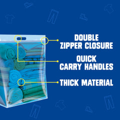 Ziploc bolsa translúcida con ropa dentro para identificar contenido sin abrir
