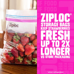 Ziploc bolsa con ensalada demostrando almacenamiento práctico y fresco
