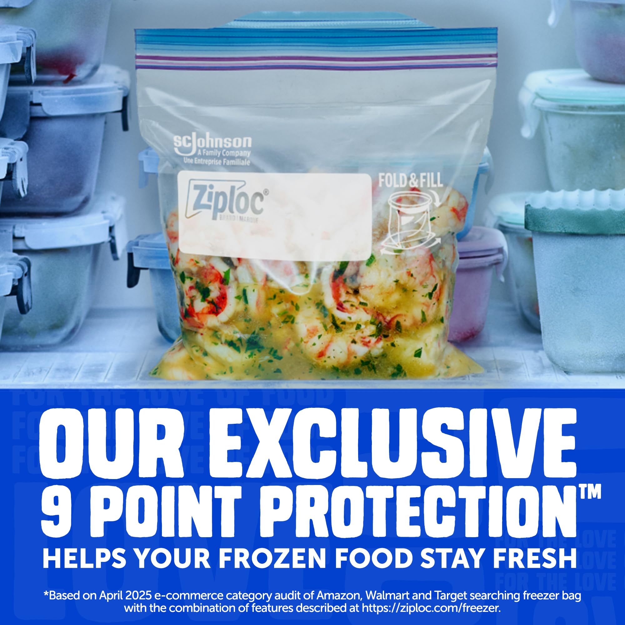 Ziploc línea de plegado visible para porcionar con precisión