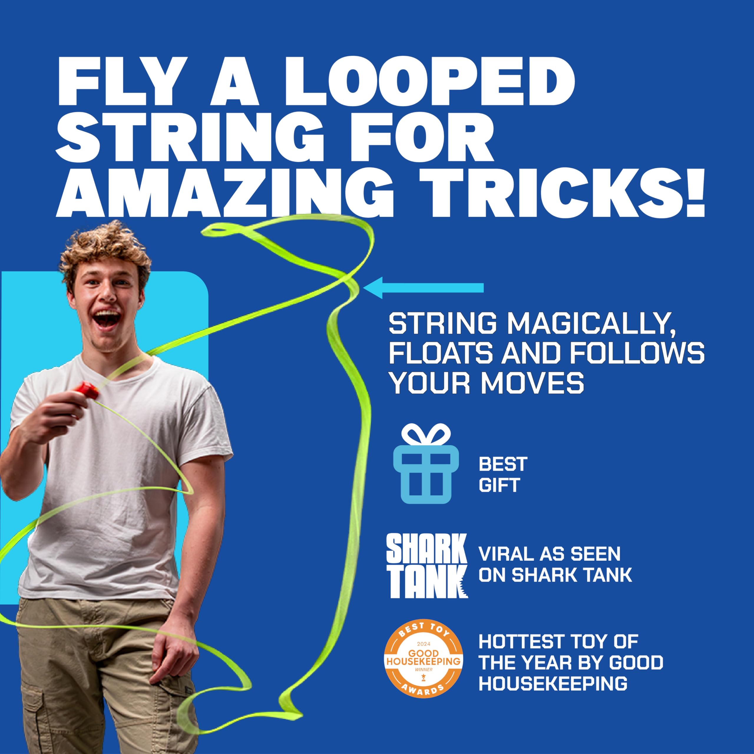 ZipString detalle del cabezal y textura duradera que mejora la rotación