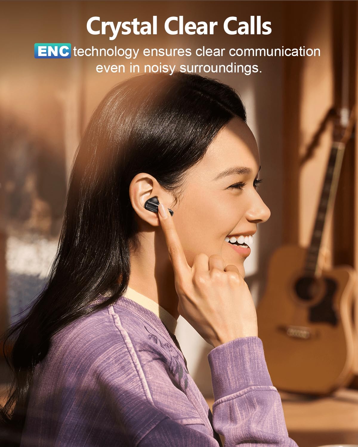 ZIUTY corredor usando auriculares para sonido estable en ejercicio