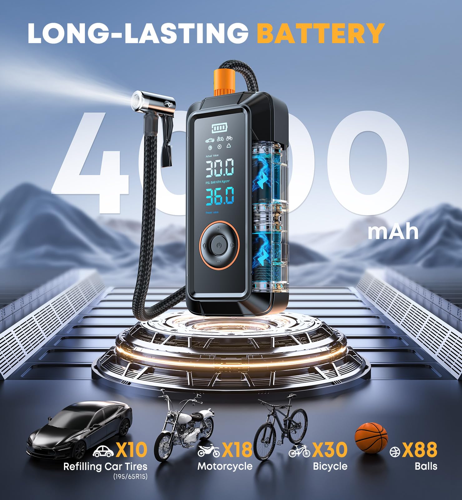 Ziweo digital display closeup showing clear PSI readout and precise control
