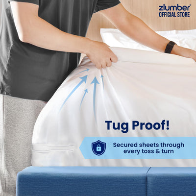 Zlumber grip pad detail displaying non-slip surface that protects sheets