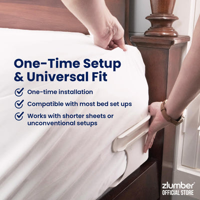 Zlumber installed under a mattress demonstrating hidden secure anchor benefit