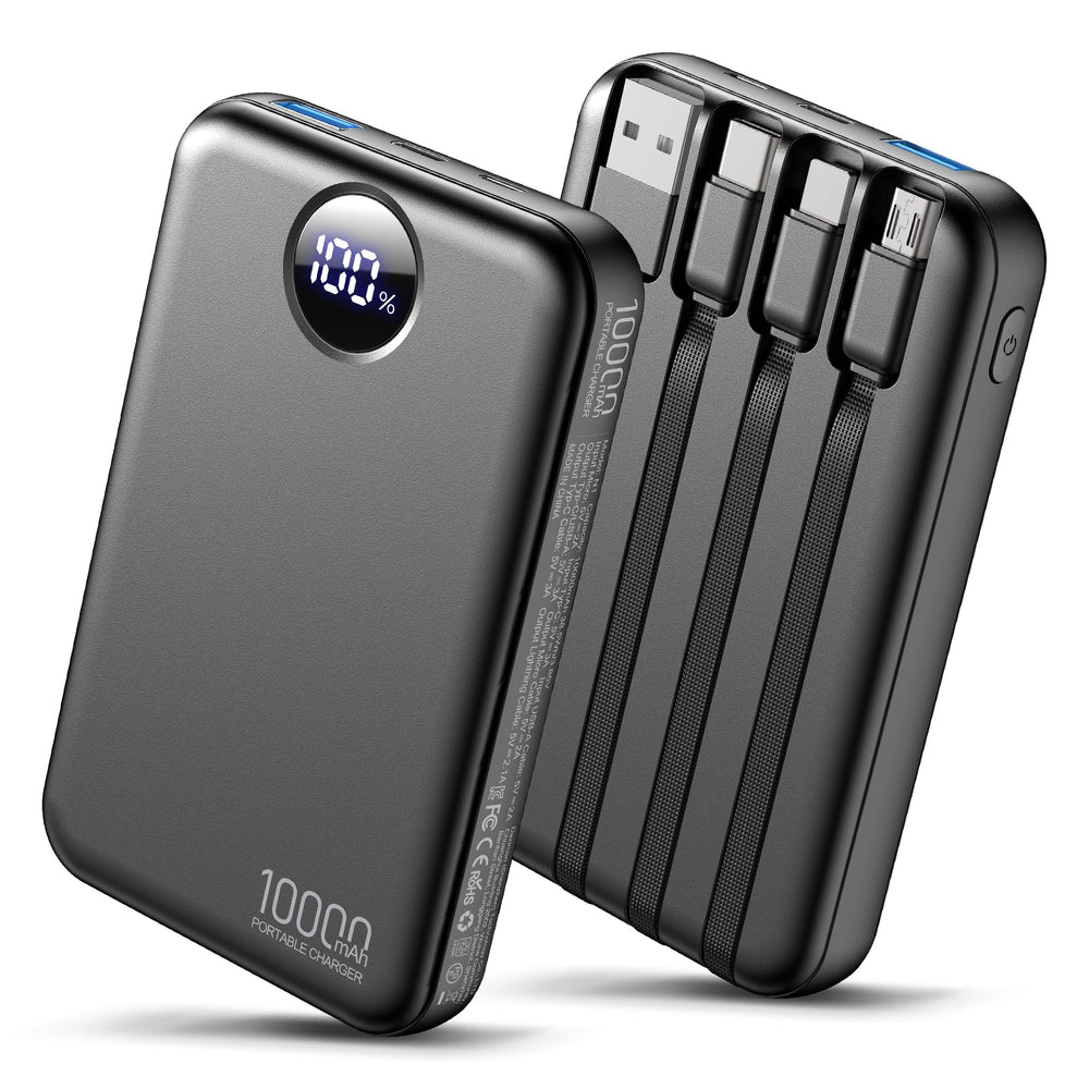 Zmmyuluo power bank front view showing compact design and branding for easy portability