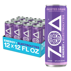 ZOA lata frontal Frosted Grape mostrando diseño renovado y sabor refrescante