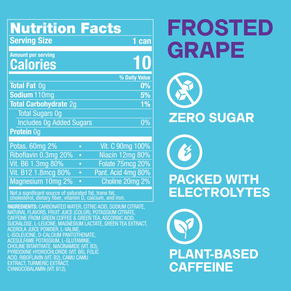 ZOA pack de 12 latas Frosted Grape ideal para almacenamiento y eventos