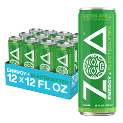 ZOA lata frontal manzana verde mostrando diseño y energía