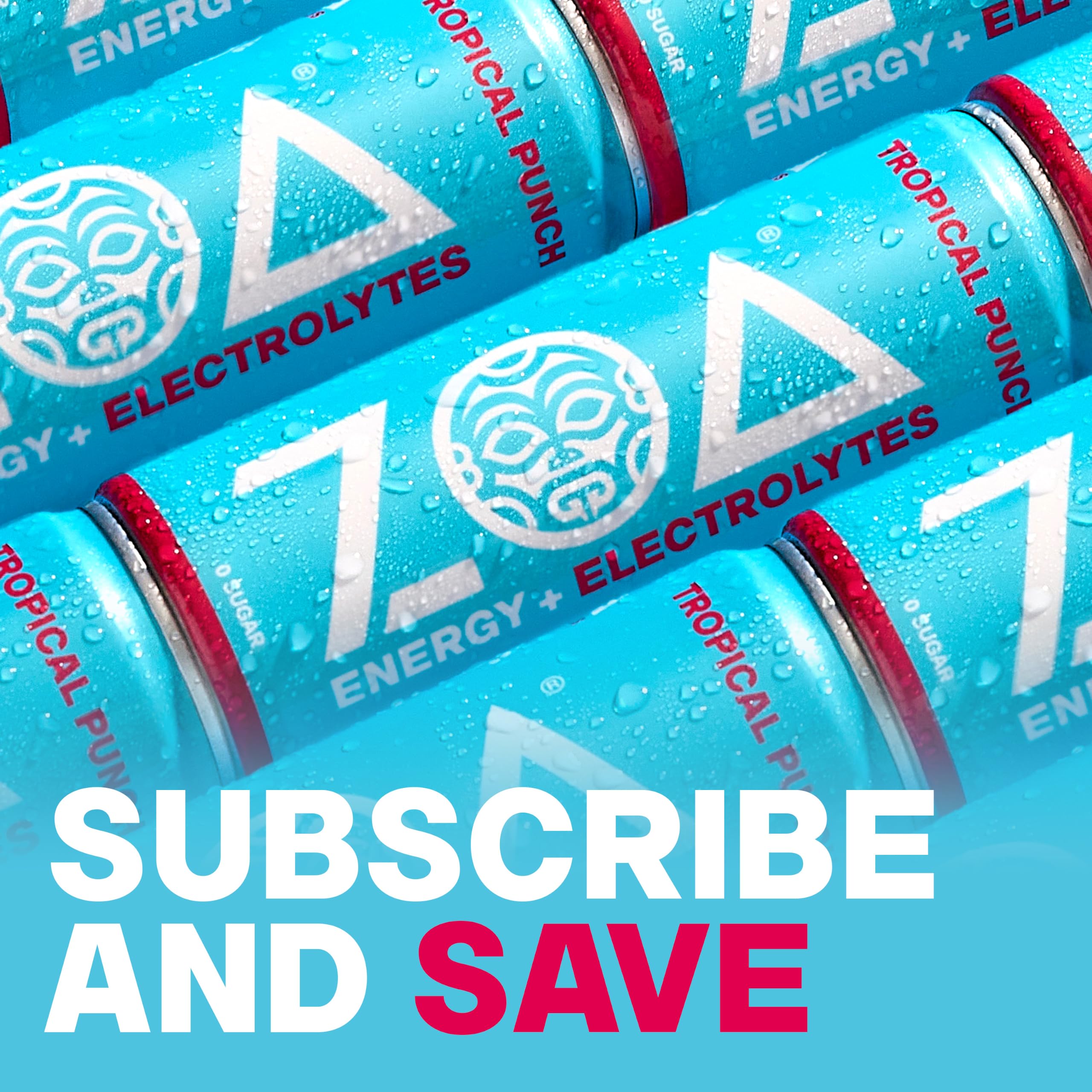Twelve-pack box of ZOA Tropical Punch on shelf highlighting bulk supply and value benefit