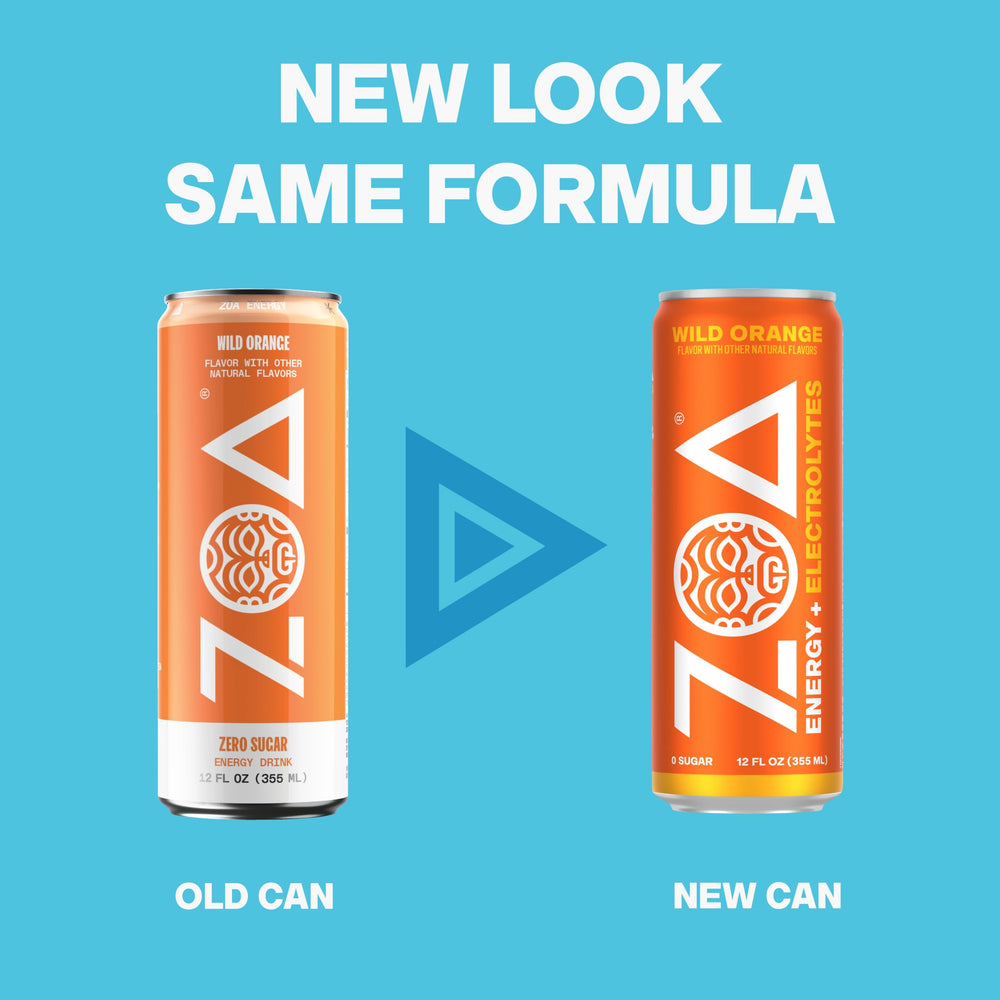 ZOA wild orange poured into glass from open can, showcasing bright color and refreshment