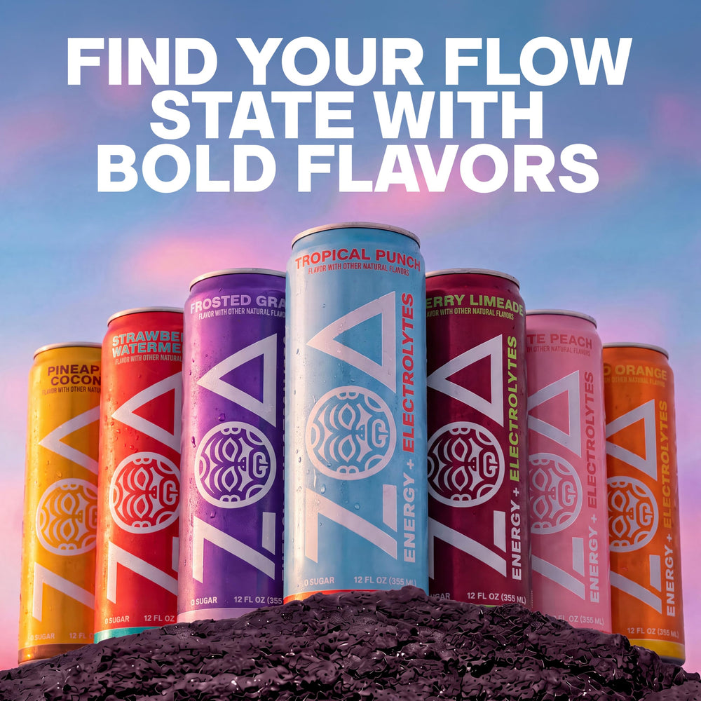 ZOA wild orange cans neatly stocked in fridge, showing ready-to-grab convenience