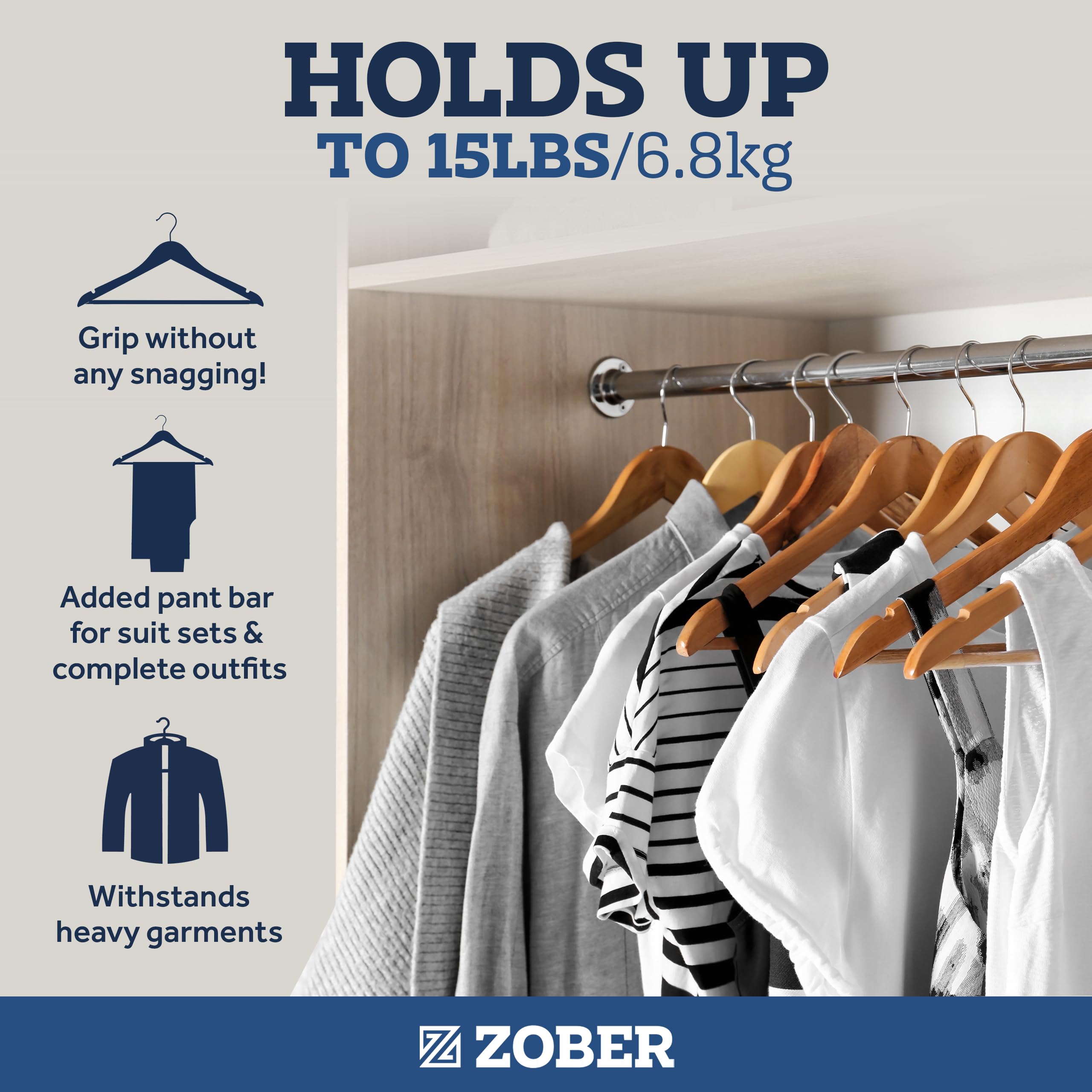 ZOBER barra ranurada que mantiene pantalones y faldas firmes