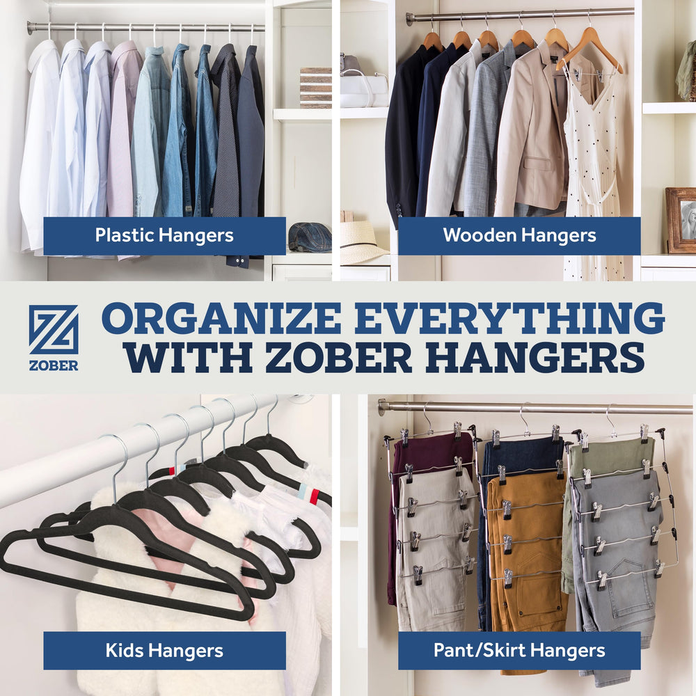 ZOBER lifestyle con percha exhibiendo ropa elegante en armario