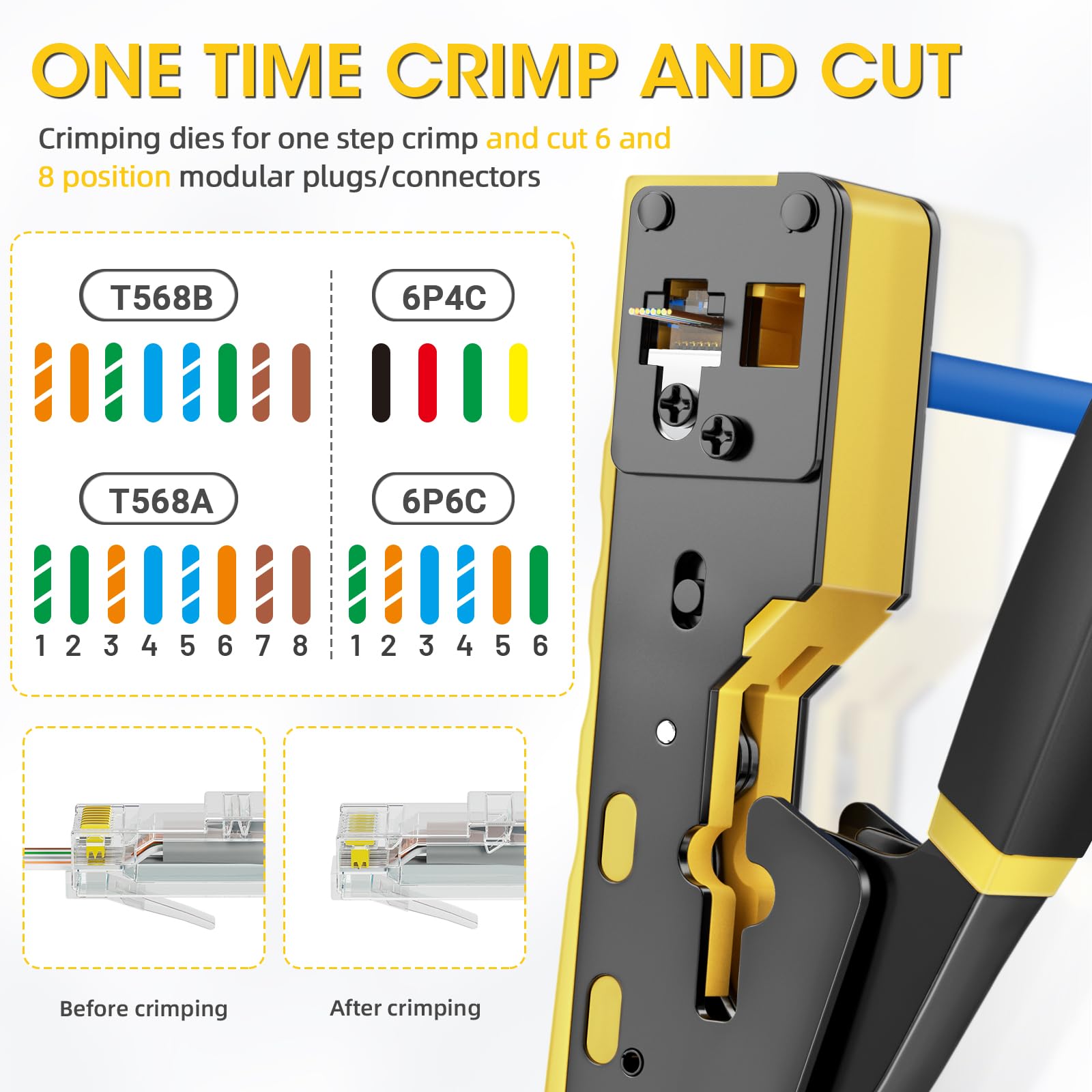 ZOERAX crimpado de conector RJ45 asegurando conexión firme