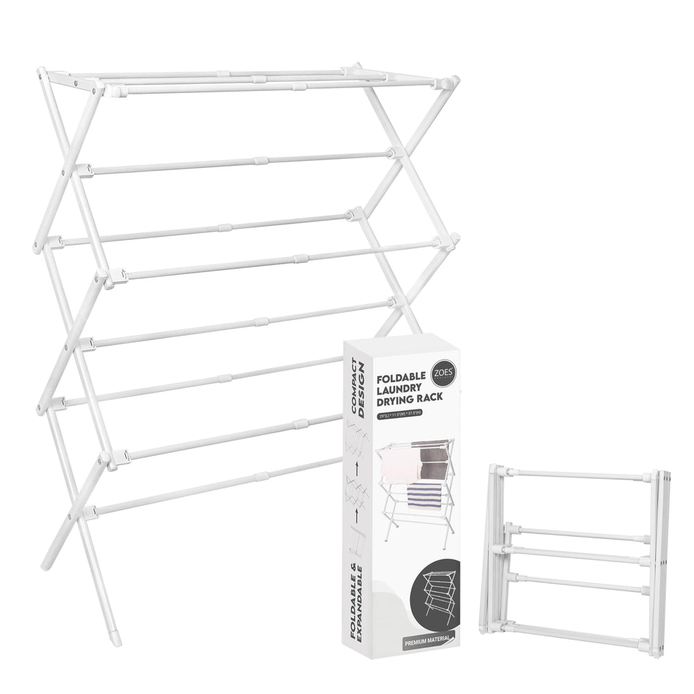 ZOES HOMEWARE tendedero frontal mostrando estructura estable y carga segura