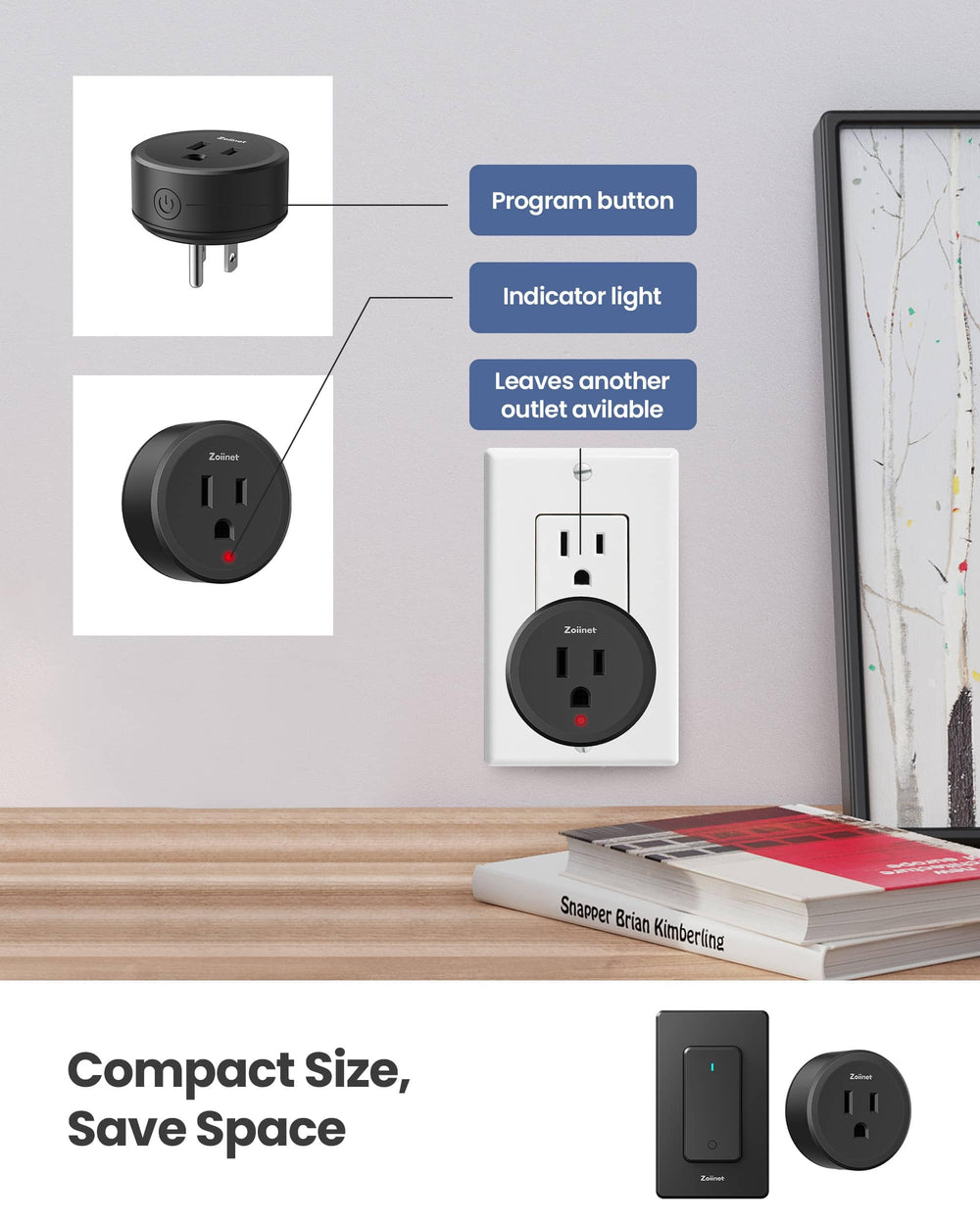 Zoiinet receptor comparado con mano para dimensionar instalación rápida
