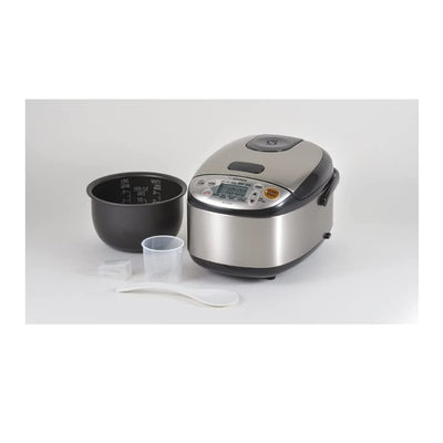 Zojirushi side profile highlighting stainless-steel housing and compact footprint benefit