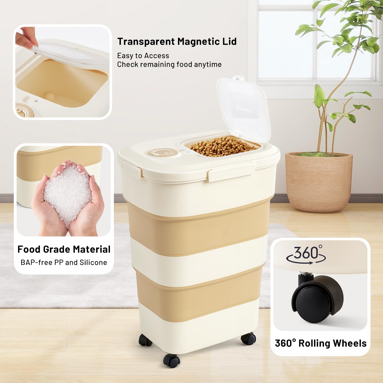 ZOMISIA wheels and handle close-up for easy rolling and transport benefit