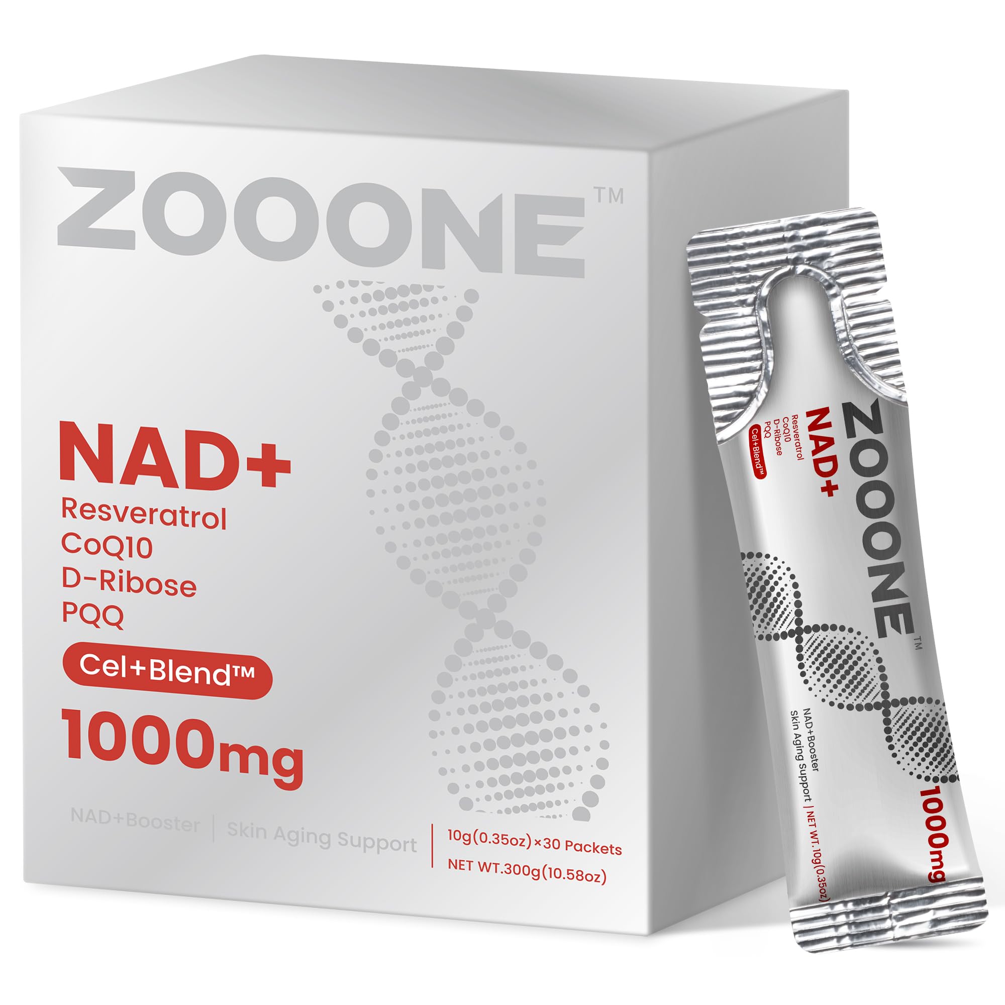 zooone frontal pack de 30 sobres mostrando conveniencia y dosificación individual