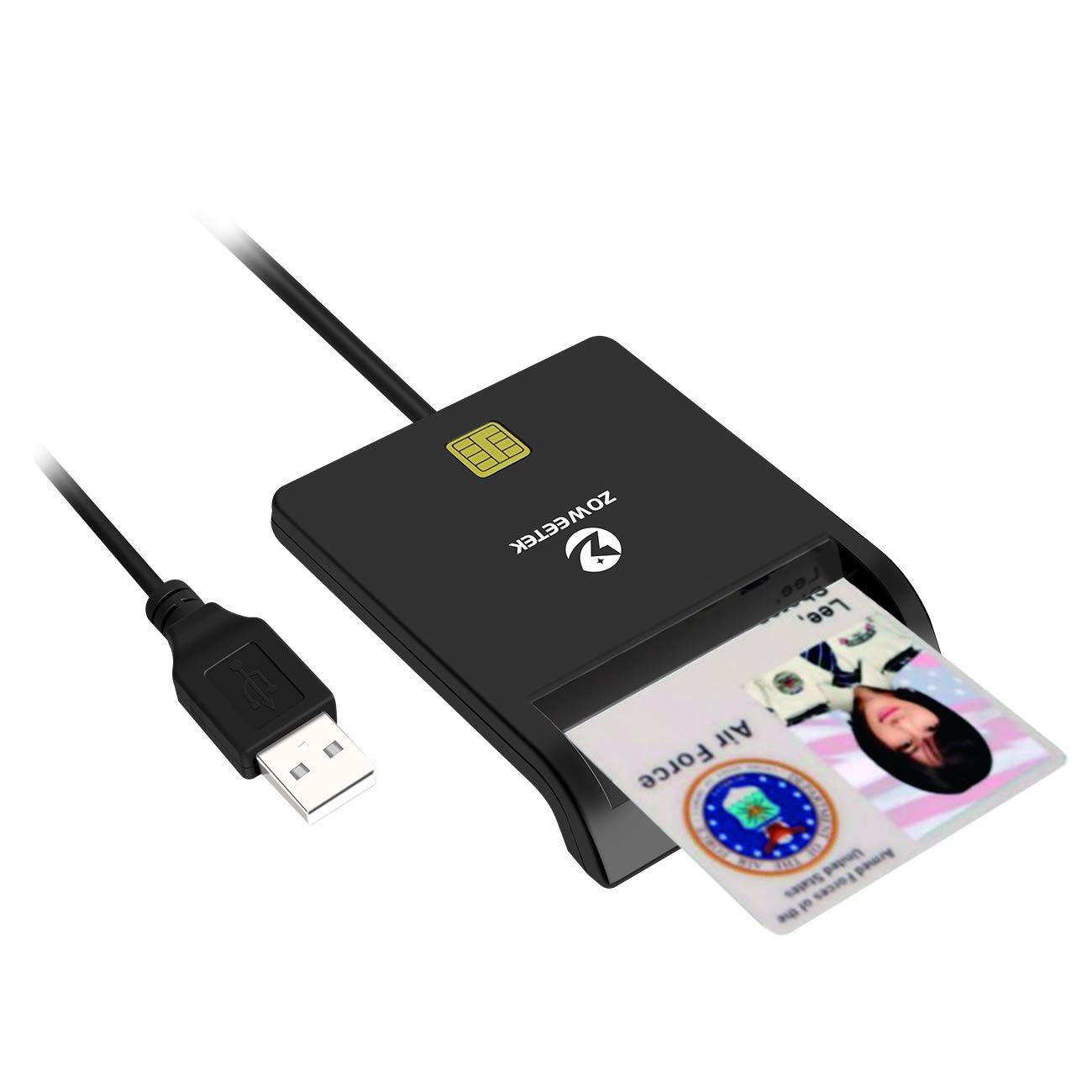ZOWEETEK lector frontal mostrando diseño compacto y conexión segura