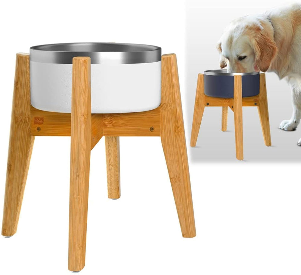 ZPirates vista frontal del soporte de bambú para una alimentación cómoda