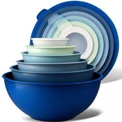 Zulay Kitchen cuenco frontal con tapas azul ombre, almacenamiento ordenado y atractivo