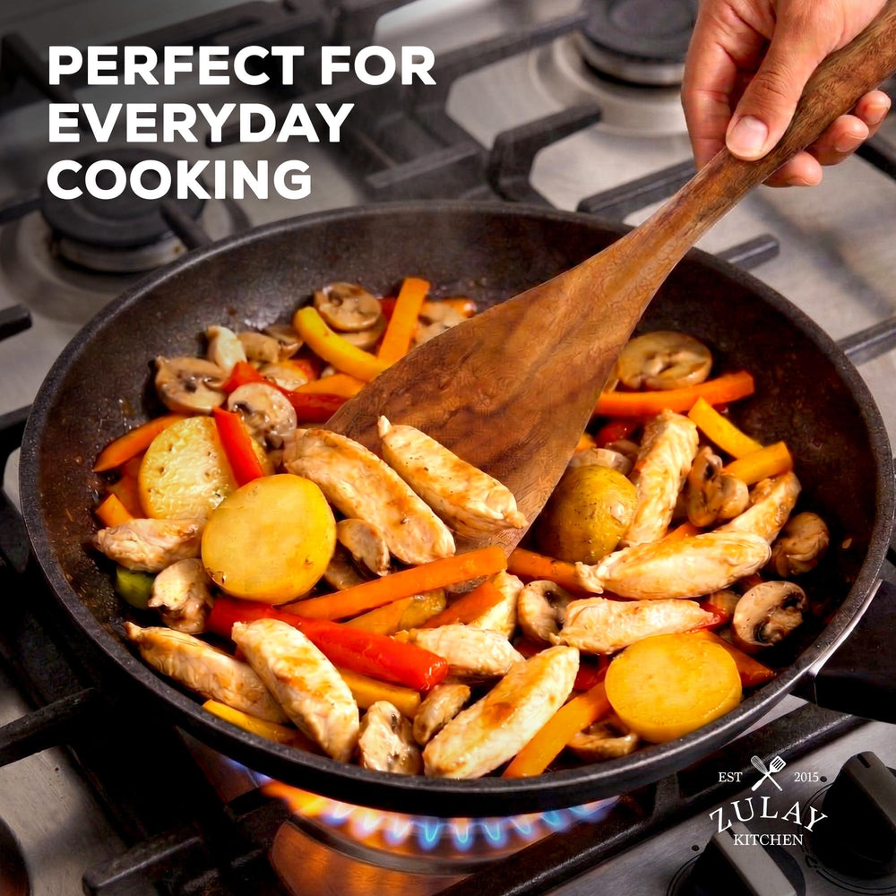 Zulay Kitchen ladle and pasta server angle, simplifies serving tasks