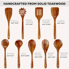 Zulay Kitchen wooden spoons stirring a pot, protects non-stick pans