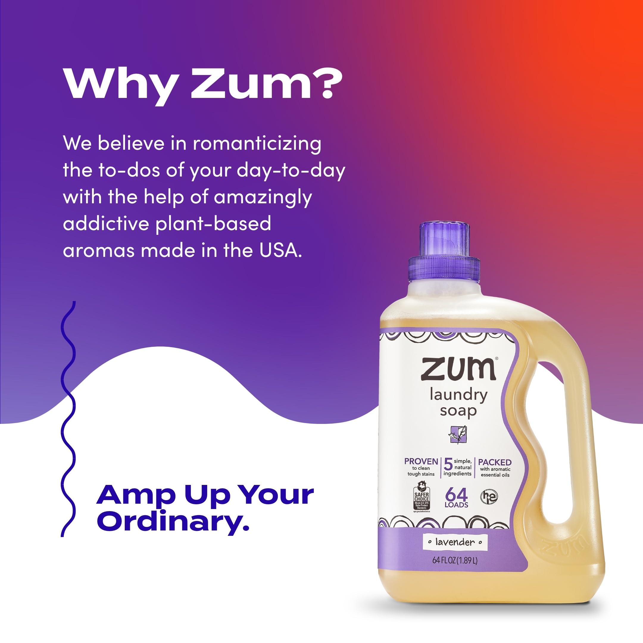 Zum bottle placed with neatly folded linens illustrating fresh scent and tidy laundry results