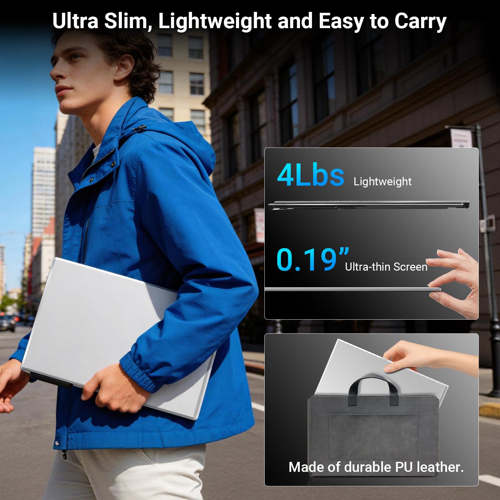 ZUMWALT beside various laptops illustrating fit for 12"–17.3" models