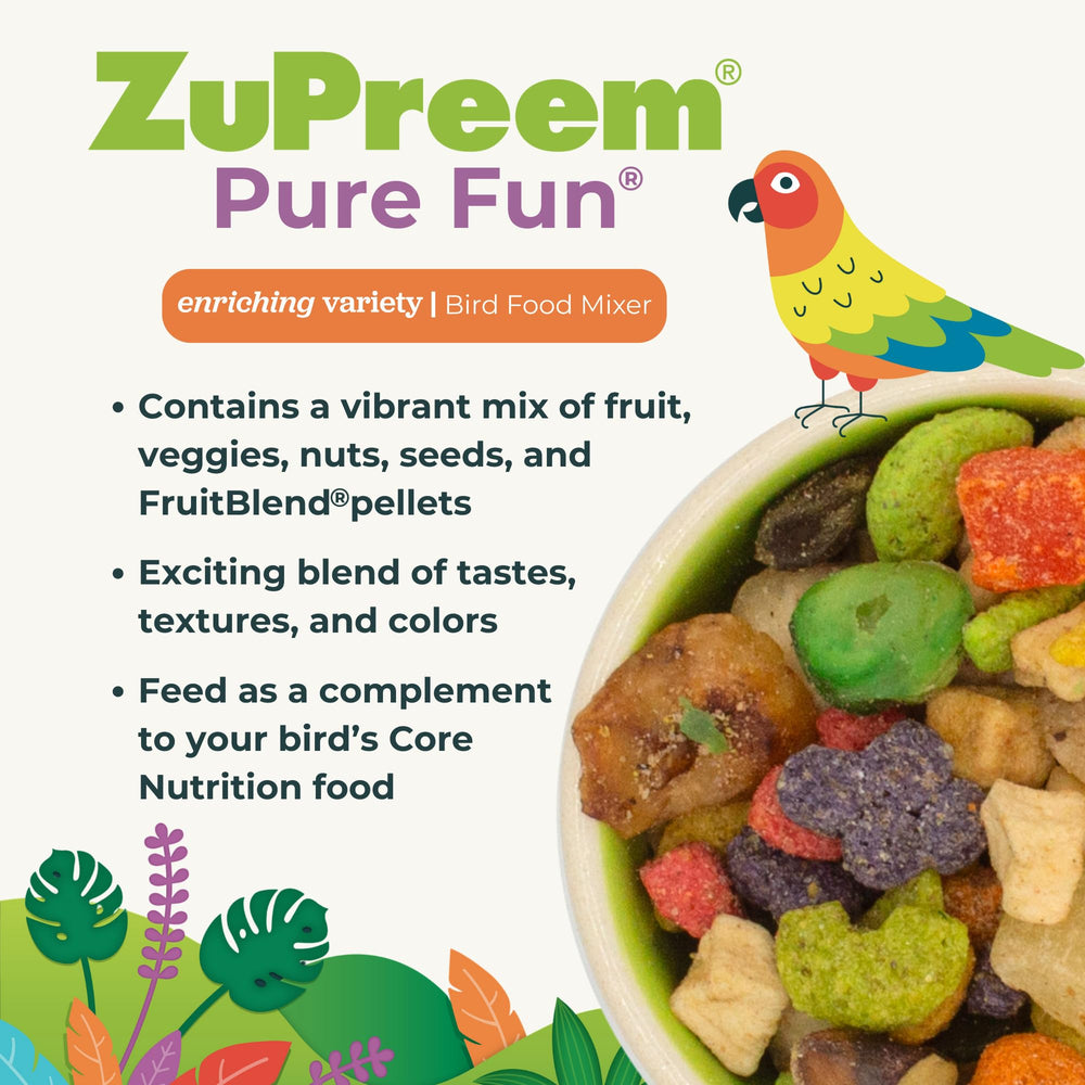 ZuPreem close-up de FruitBlend pellets que aportan equilibrio