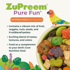 ZuPreem close-up de FruitBlend pellets que aportan equilibrio