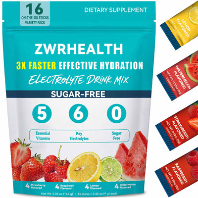 Zwrhealth paquete frontal con sobres, hidratación rápida y portable