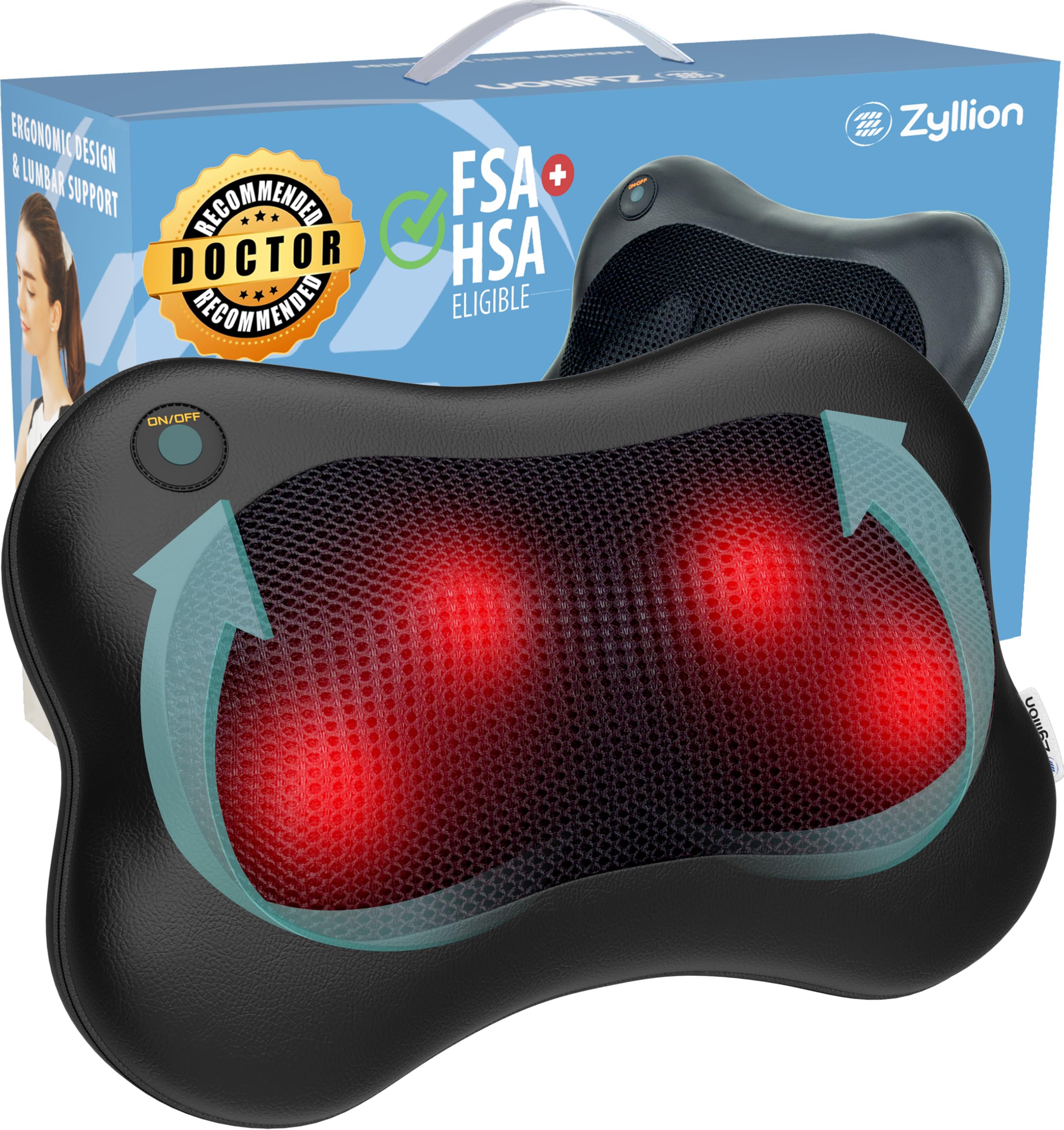 Zyllion masajeador ZMA-13 frontal mostrando diseño ergonómico y utilidad relajante