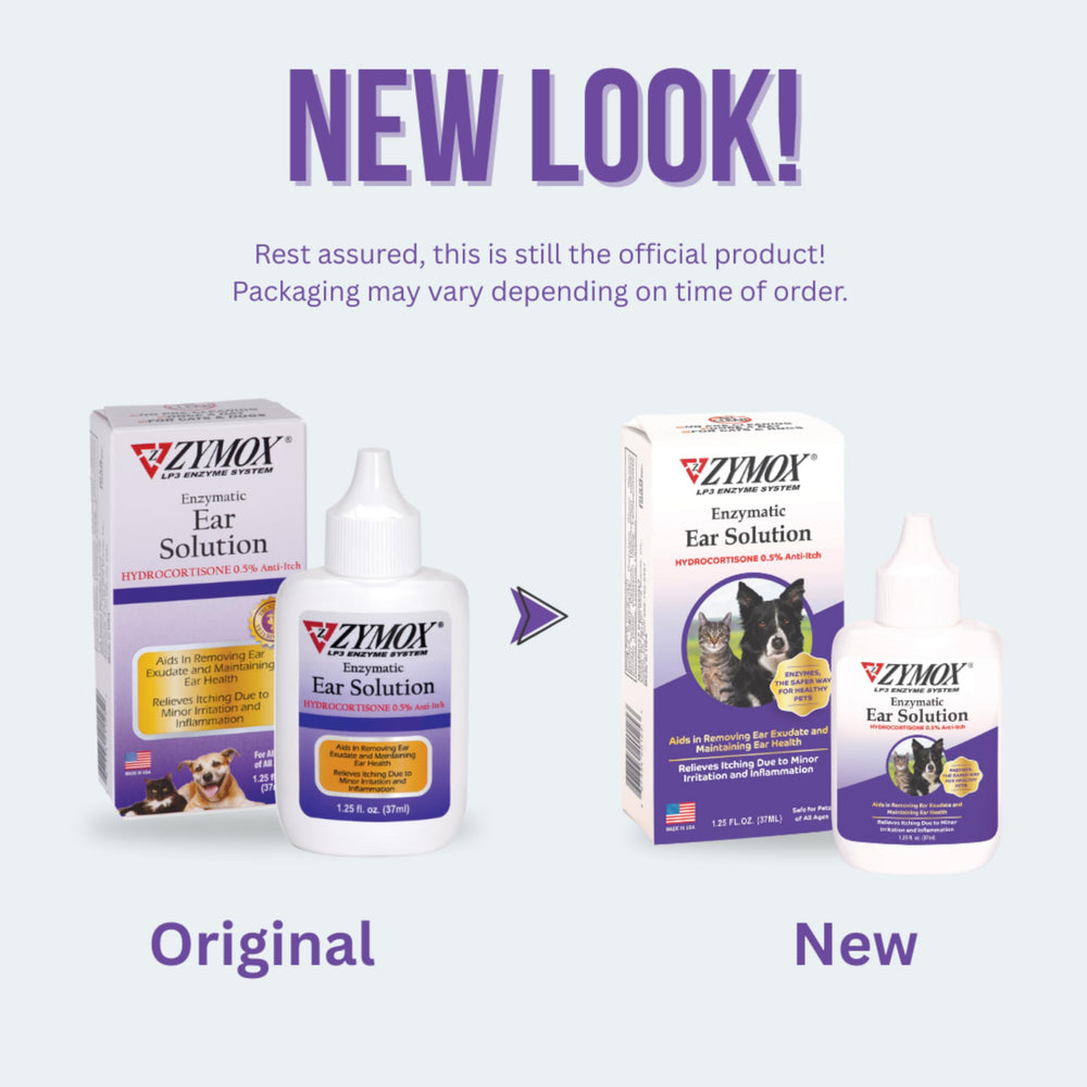 Zymox detalle de la etiqueta con instrucciones legibles y beneficios visibles