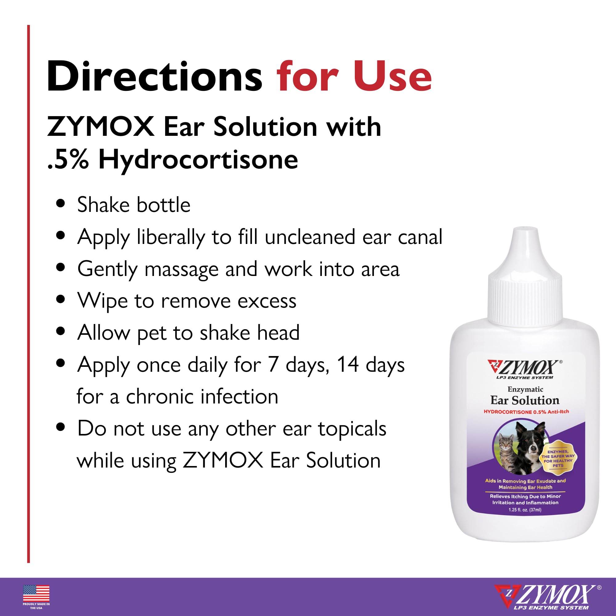 Zymox junto a mascota tranquila para transmitir confort y manejo sencillo