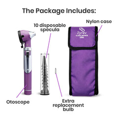 ZYREV otoscopio dentro de funda de nailon para transporte seguro